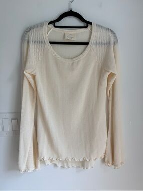 Hyped Unicorn Lone Sleeve Tunic Top High Low Semi Sheer Made in USA Women’s L